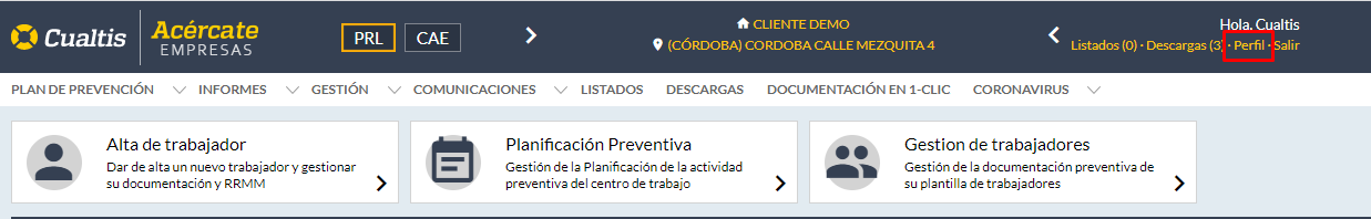 Perfiles Usuarios – Acercate Empresas. Ayuda